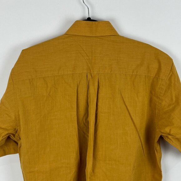 Leo Chevalier Design Casual Button Shirt Size L Beige Short Sleeve Pocket - Picture 7 of 9